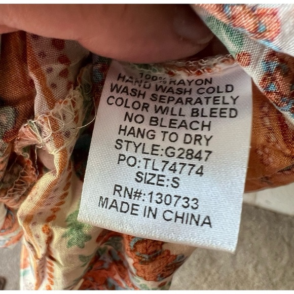 Boho Mixed Print Asymmetrical Hem Back Tie Dress Umgee Boutique NWT S #994 - Picture 9 of 13